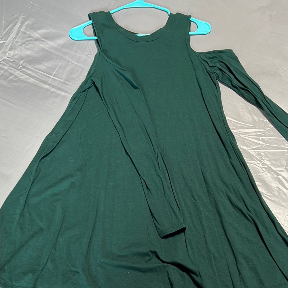 Elegant Green Long Sleeve Dress